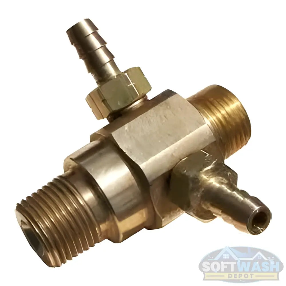 Dual Port Injector 2.1 and 2.3 for 3-8 GPM pressure washing and soft washing machines. - Soft Wash Depot