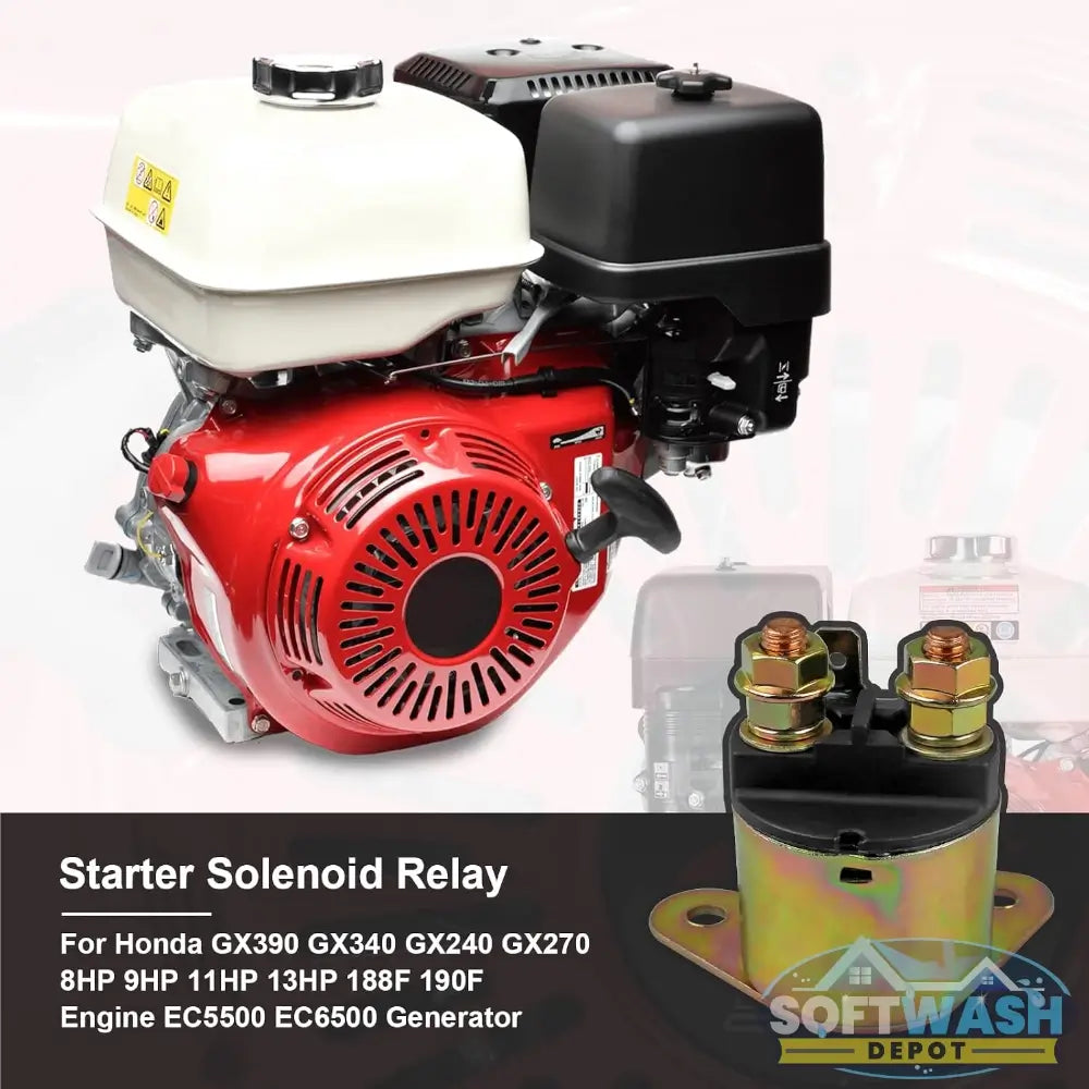 GX390 starter solenoid relay for Predator 420cc and Honda GX240 GX270 GX340 GX390 engines. - Soft Wash Depot