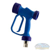 General Pump blue soft wash gun with ergonomic grip and chemical-resistant design for roof cleaning, siding wash, and low-pressure detergent application. - Soft Wash Depot