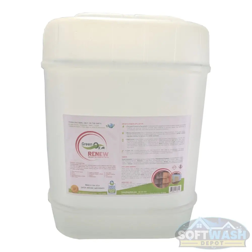 Green Ox Renew 5-gallon pail eco-friendly soft wash and stain remover. - Soft Wash Depot
