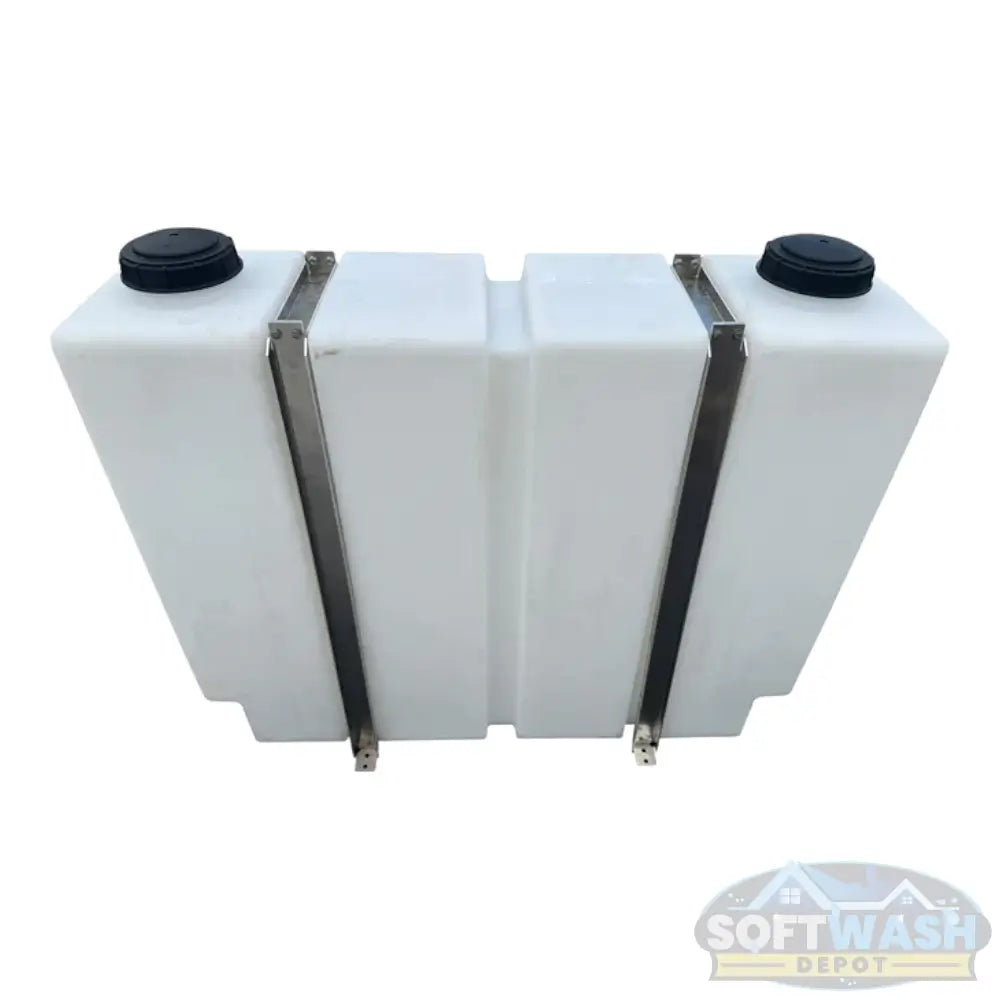100 Gallon Vertical Poly Tank with Aluminum Mounting Bands - durable chemical storage tank for soft wash and pressure washing systems. - Soft Wash Depot