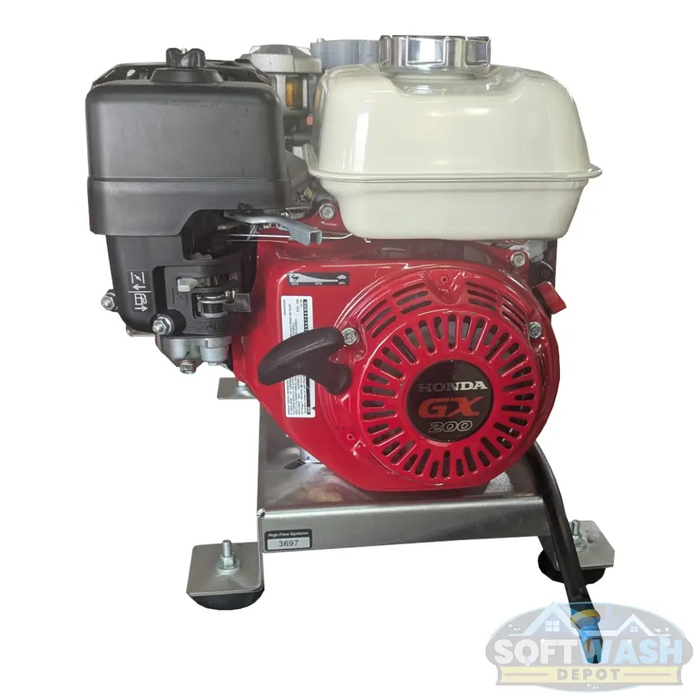 Honda with Comet P40 Softwash Skid - New Version - professional soft wash system featuring a Honda engine and Comet P40 pump mounted on a high-flow aluminum skid for durable and efficient cleaning. - Soft Wash Depot