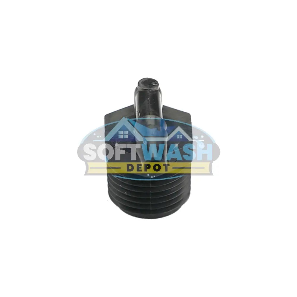 1/2" NPT x 1/4" Hose ID Black HDPE Elbow