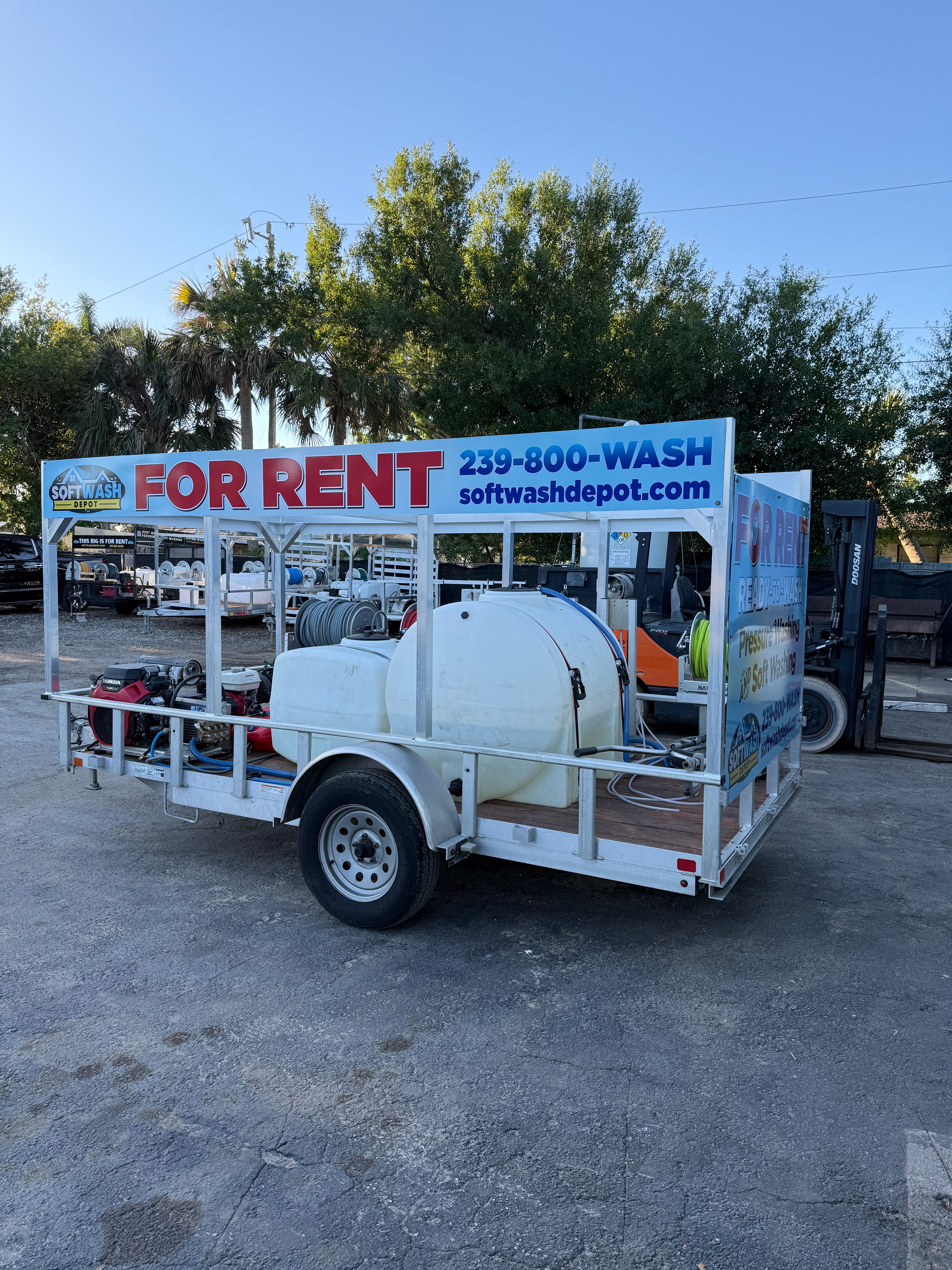 6' x 12' Aluminum Trailer Rental 8gpm & Gas Soft Wash System