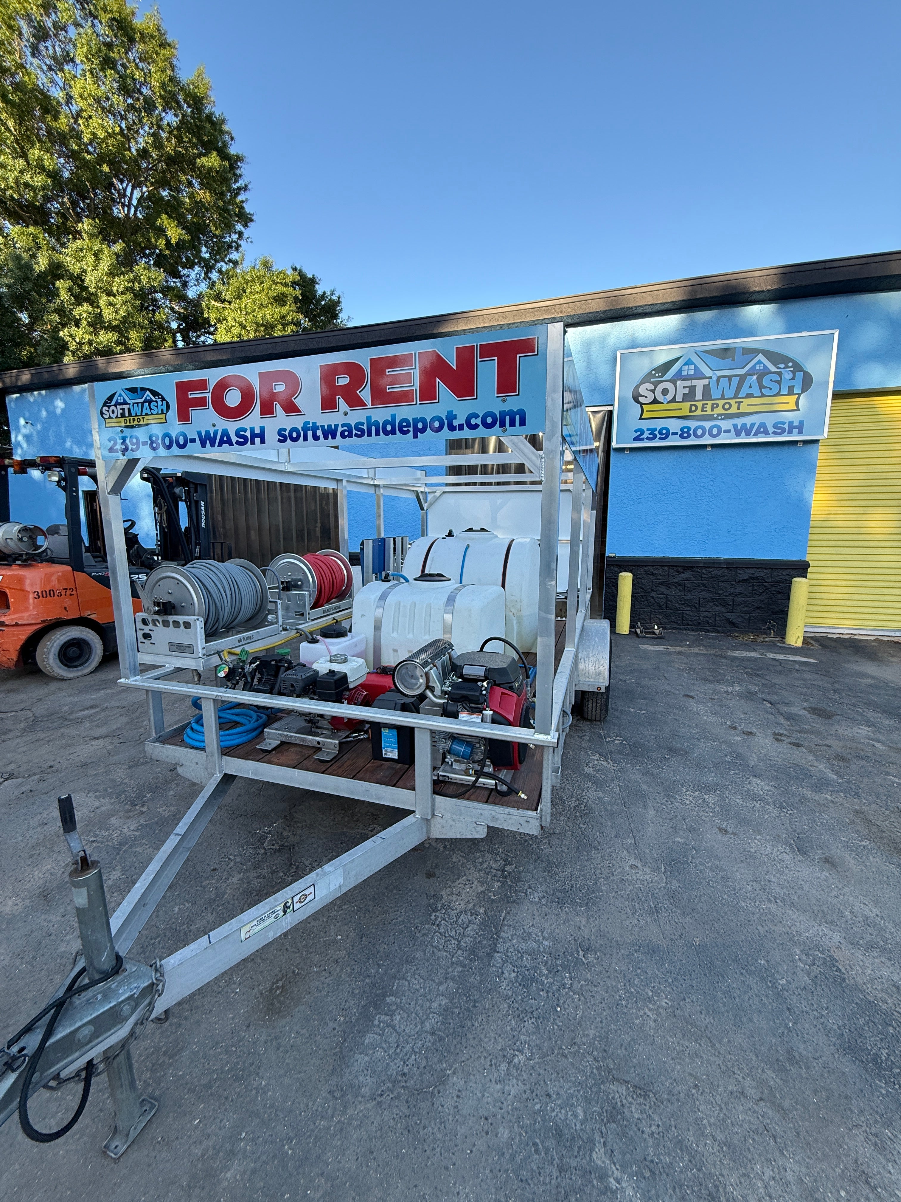 6' x 12' Aluminum Trailer Rental 8gpm & Gas Soft Wash System