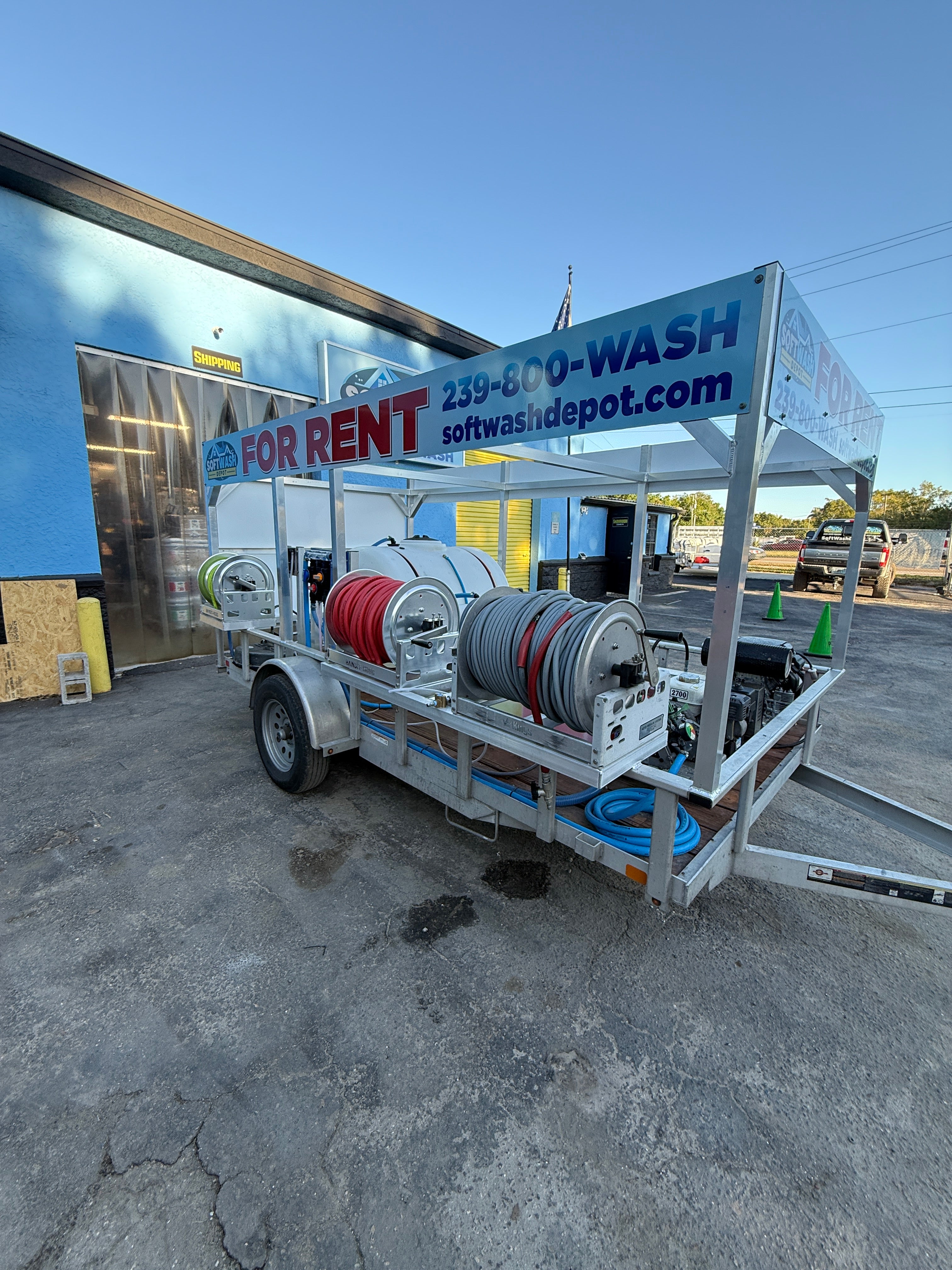 6' x 12' Aluminum Trailer Rental 8gpm & Gas Soft Wash System