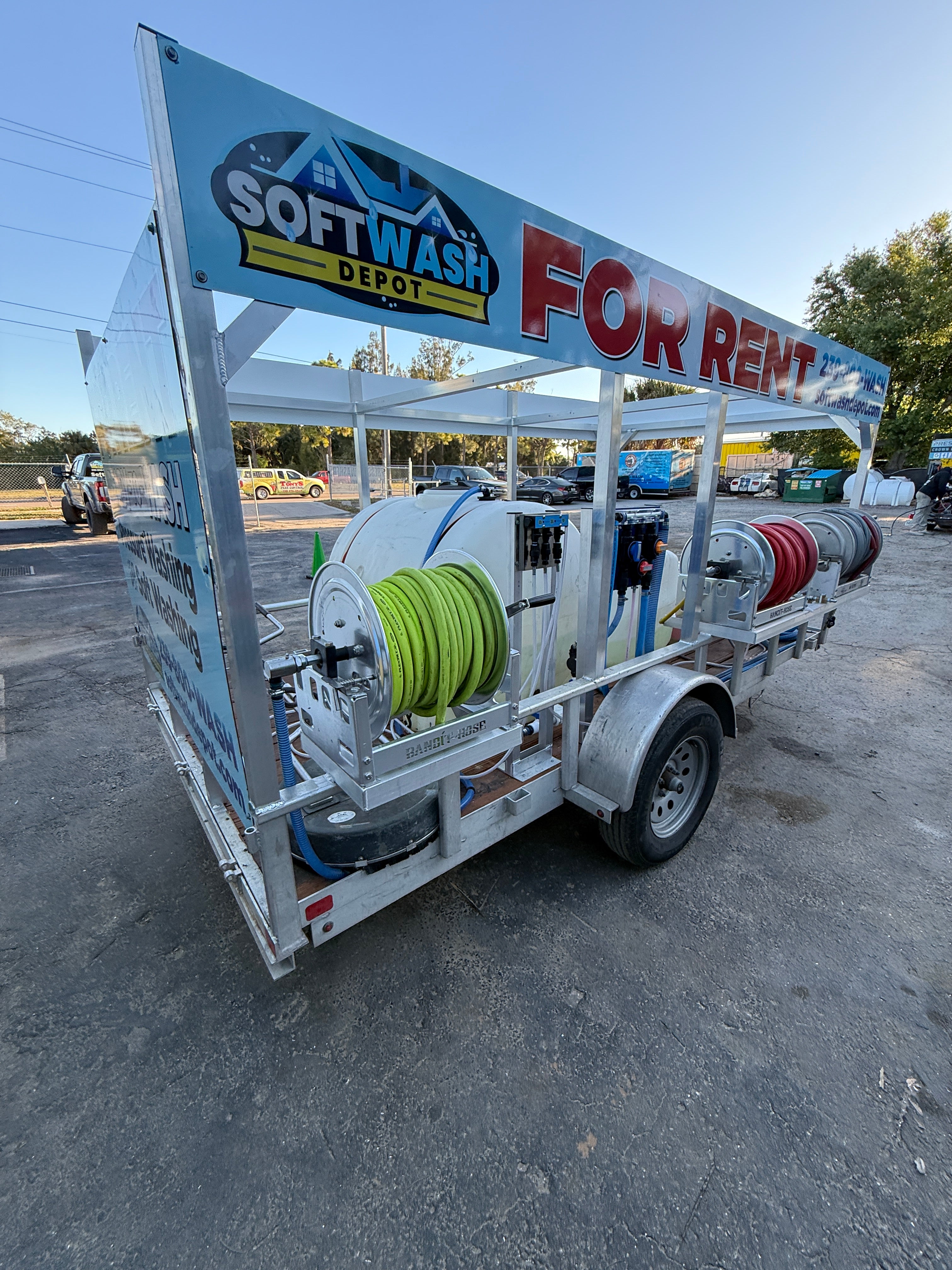 6' x 12' Aluminum Trailer Rental 8gpm & Gas Soft Wash System