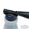MTM Hydro GHF1 low pressure foam cannon with stainless steel garden hose quick connect coupler, plug, and 1 liter wide mouth bottle for creating foam without a pressure washer. - Soft Wash Depot
