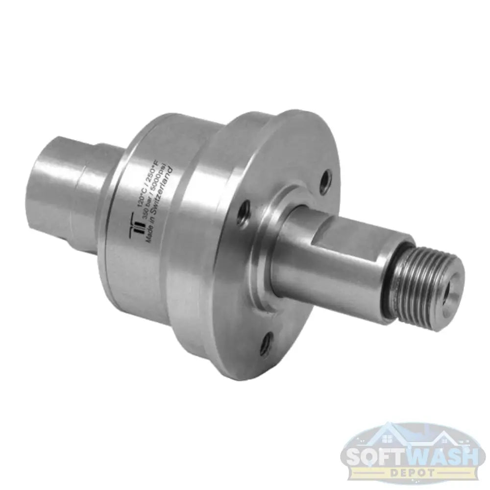 Mosmatic stainless steel surface cleaner swivel replacement part with threaded connection, high-pressure rated for professional pressure washing systems. - Soft Wash Depot
