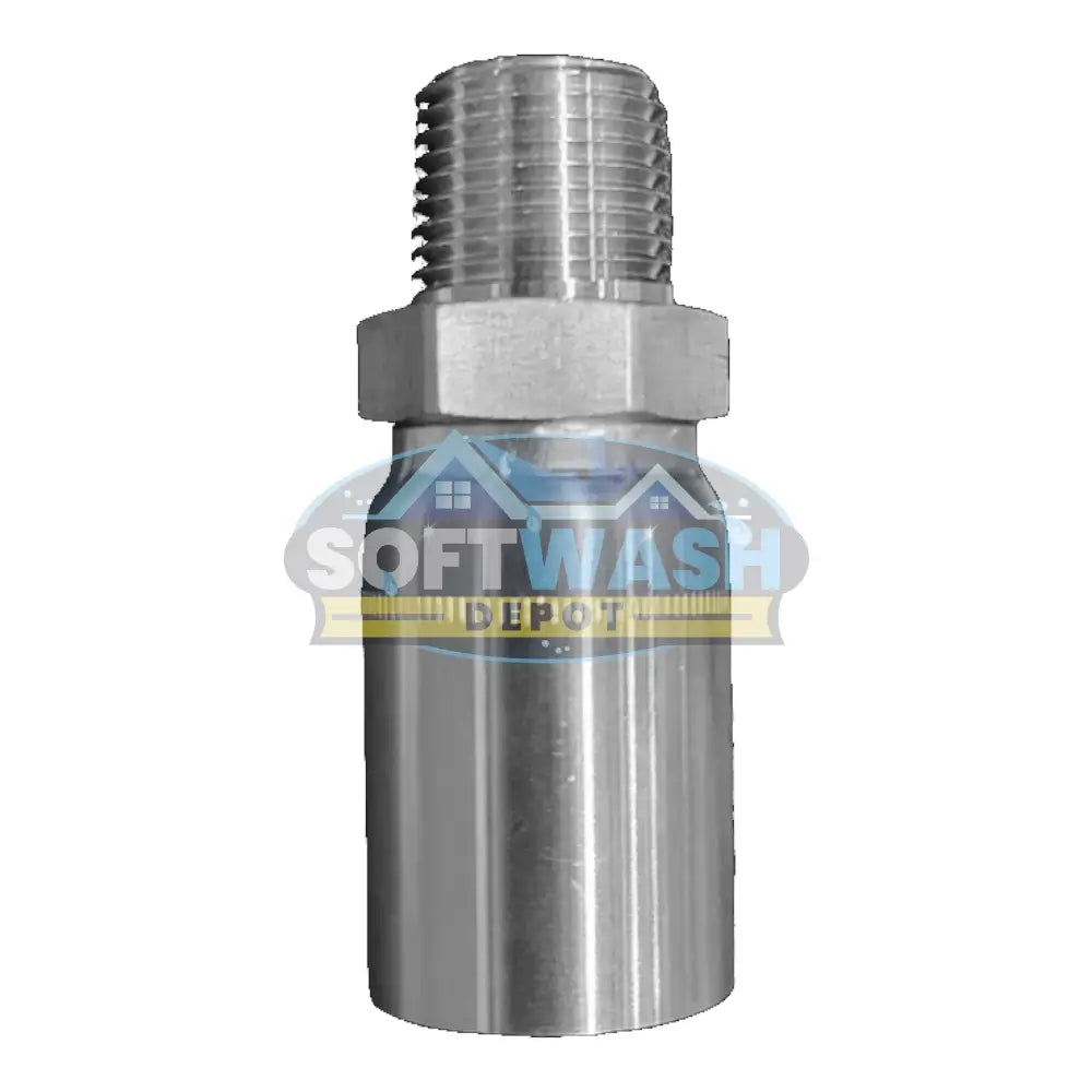 1/2" NPT x 5/8" Softwash Hose Crimp – Solid Stainless Steel