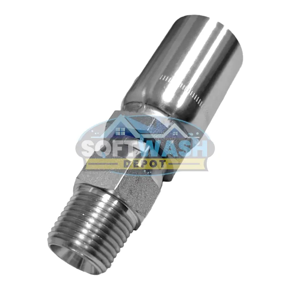 1/2" Hose x 1/2" NPT Softwash Hose Crimp – Swivel – Stainless Steel