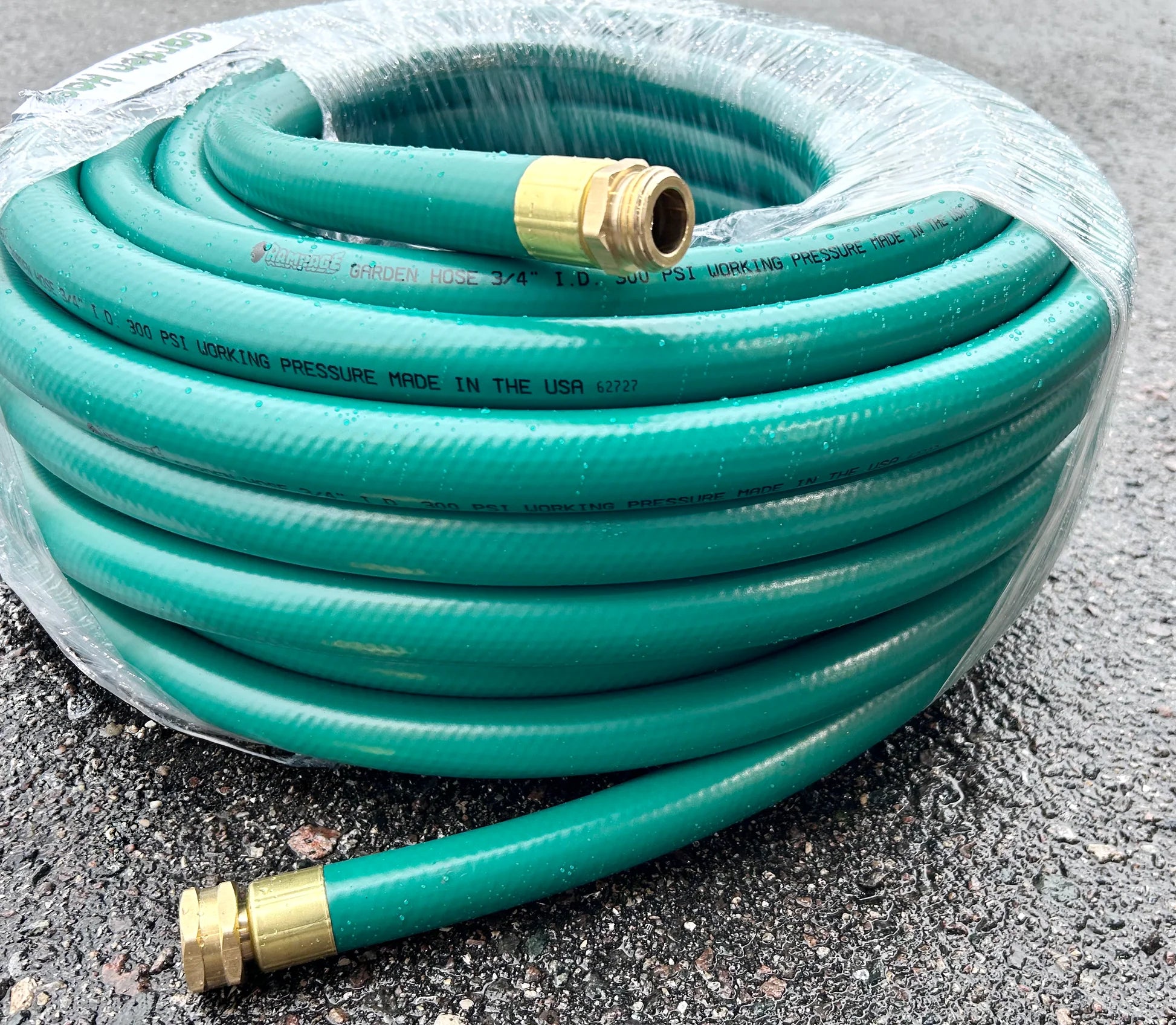 Rampage 3/4" Green Garden Hose w/ Brass Ends