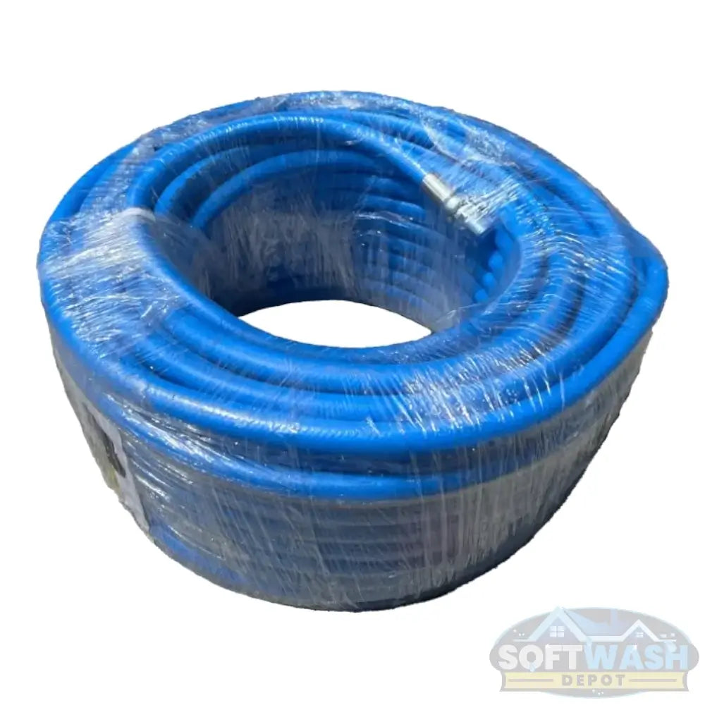 Rampage 3/4" Softwash Hose - durable blue soft wash hose made in America, 200 ft coil, high-flex design with no crimped ends - ideal for professional soft washing and chemical applications. - Soft Wash Depot