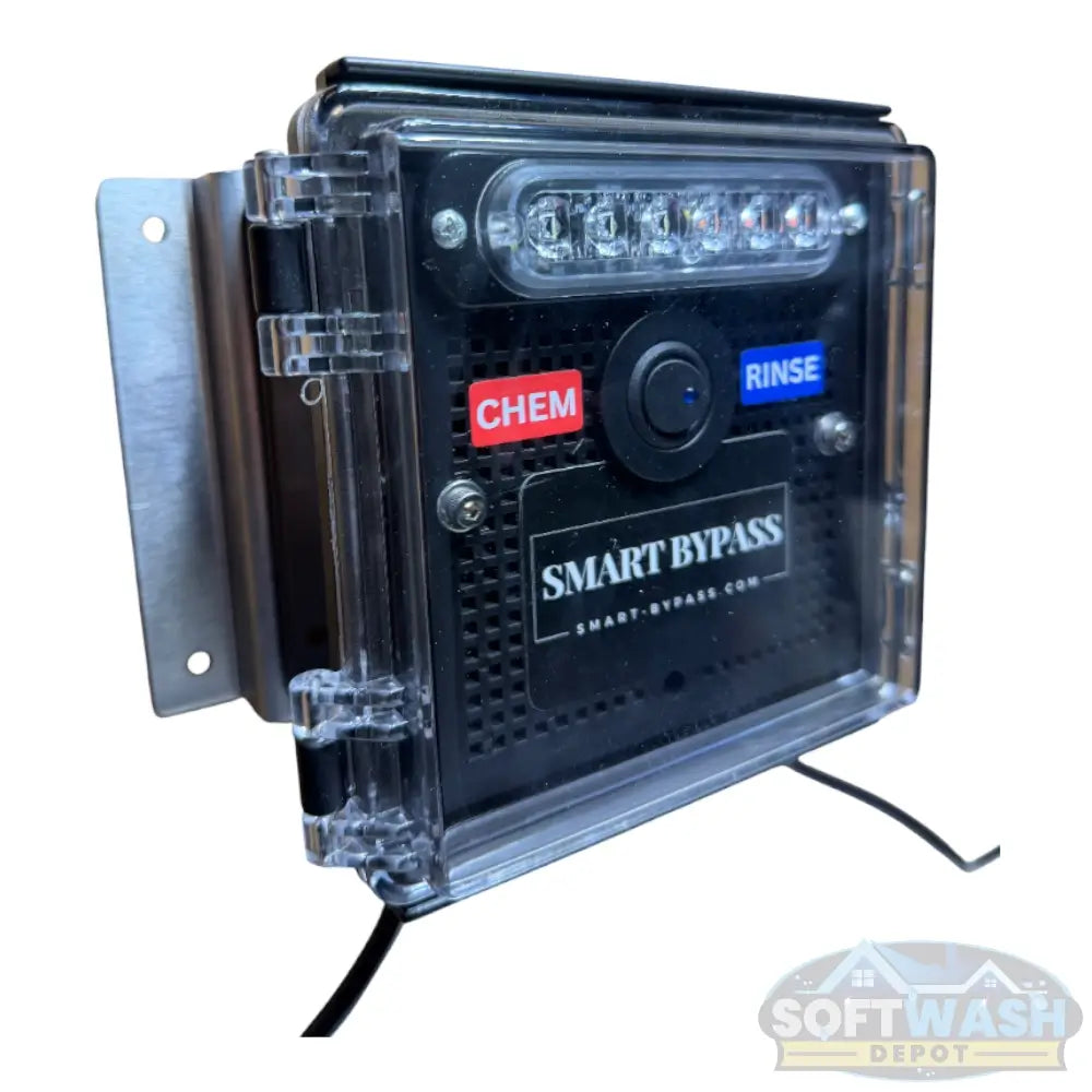 Remote Downstream 1/2" Bypass chemical injector system with smart control box, solenoid valve, and wireless remote. - Soft Wash Depot