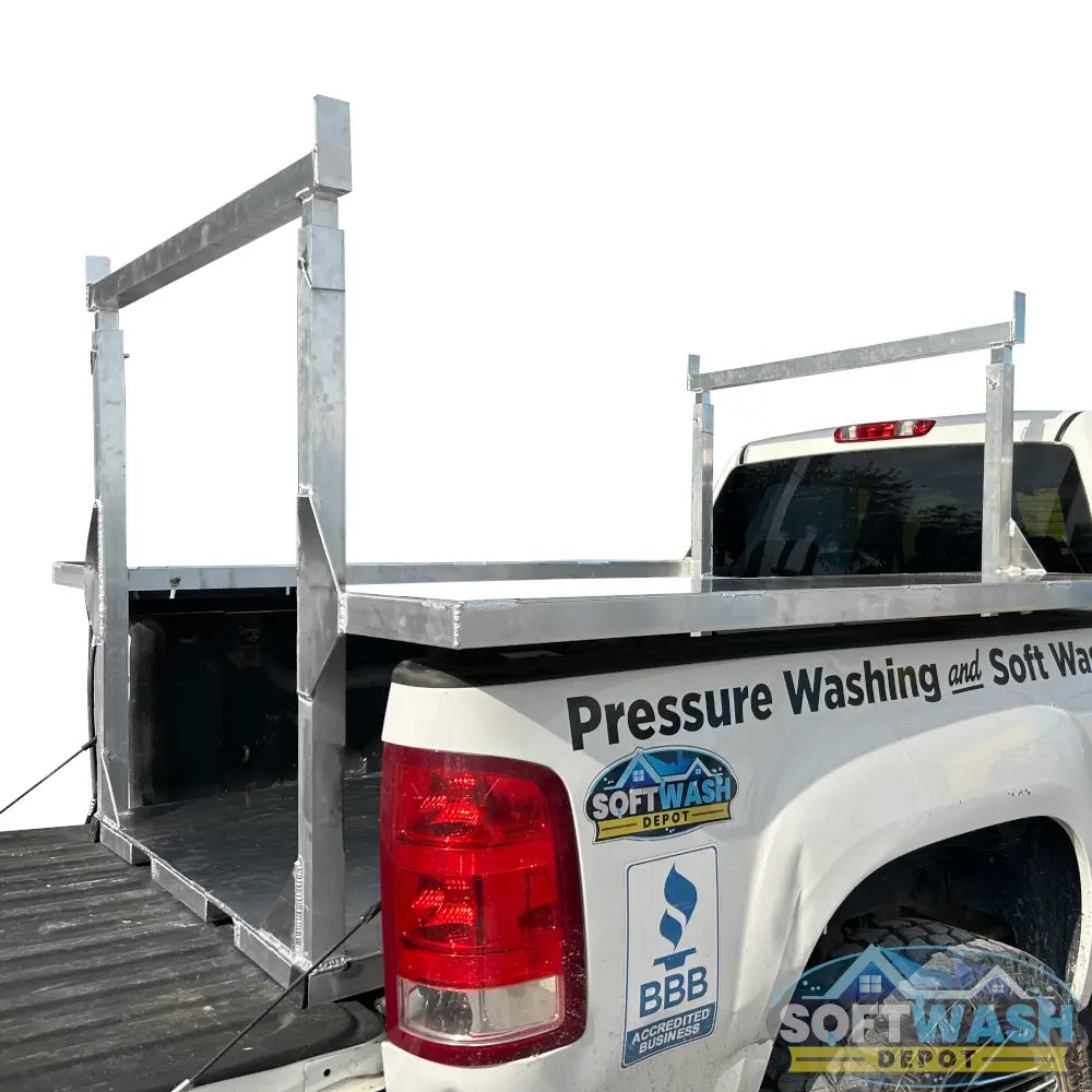 SWD aluminum soft wash and pressure washing bare skid frame, lightweight corrosion-resistant equipment mounting platform for work trucks and trailers. - Soft Wash Depot