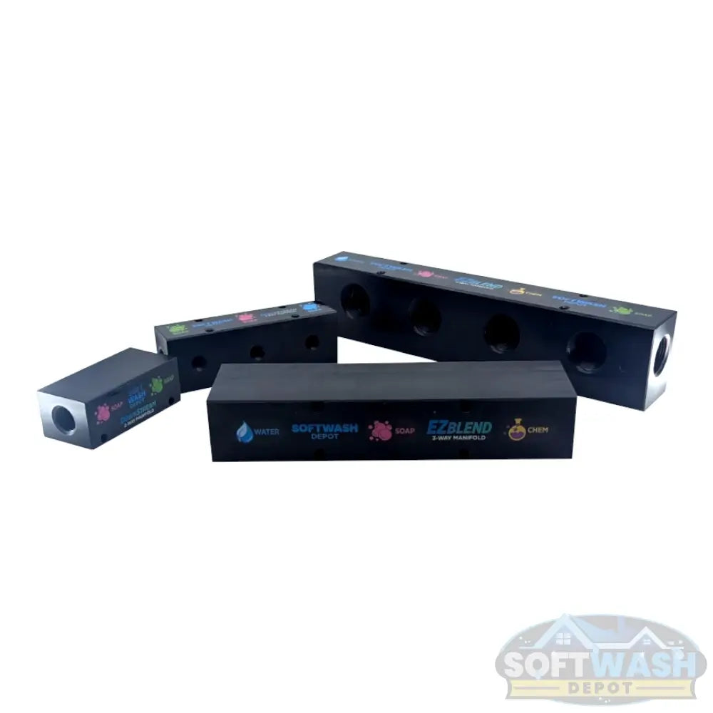 (3 & 4 Port) - Black Soft Washing Mixing Manifold
