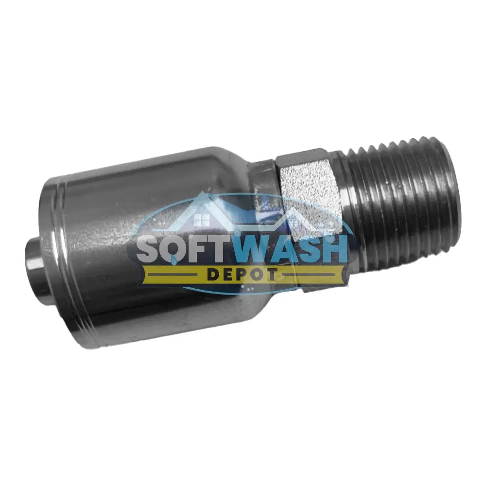 1/2" Hose x 1/2" MPT Solid Crimp Fitting – Heavy-Duty Connection for Soft Wash & Pressure Systems