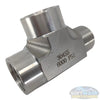 Stainless steel pipe fitting male run tee with 1/2-inch NPT male inlet and two 1/2-inch FPT female outlets, corrosion-resistant plumbing fitting for industrial and commercial applications. - Soft Wash Depot