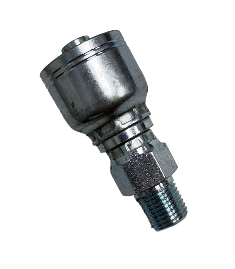 3/8" Hose x 1/4" MPT Swivel Crimp Fitting