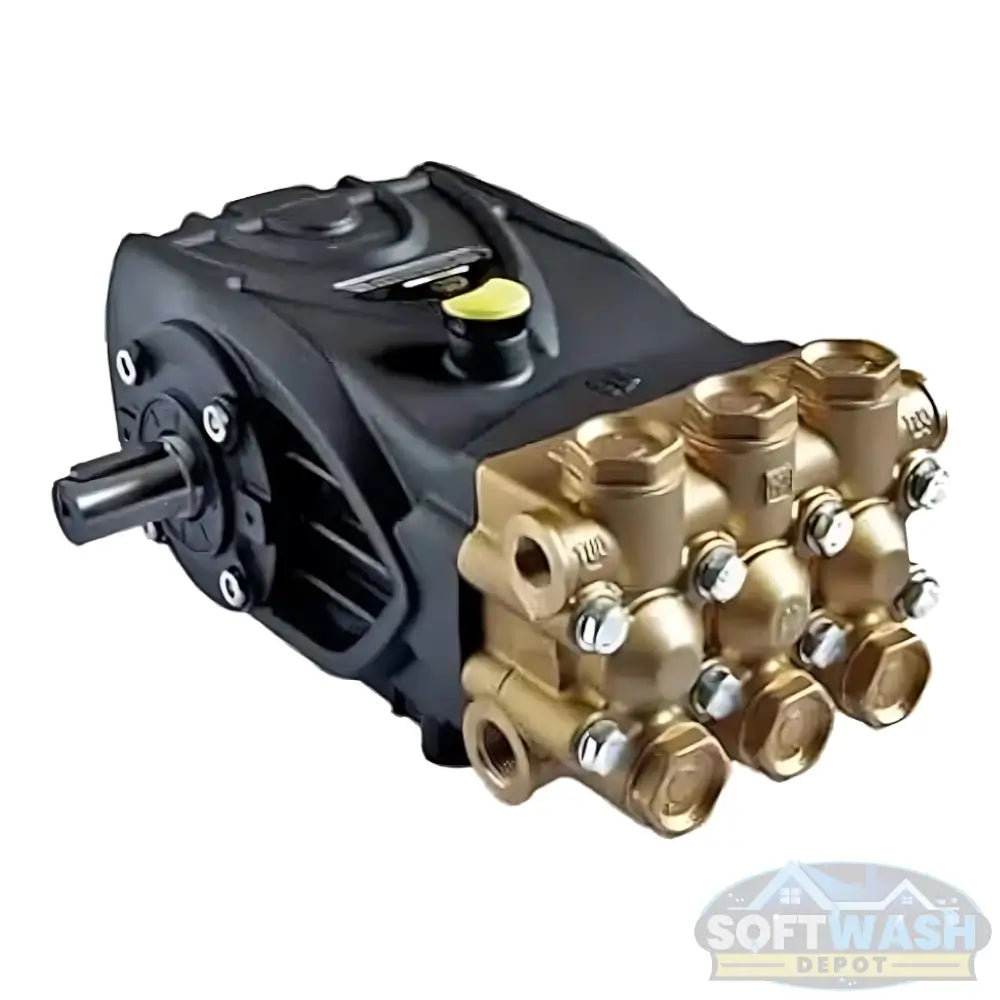 TSS1021 General Pump - 5.5 GPM at 3500 PSI triplex plunger pressure washer pump with brass manifold and heavy-duty construction - Soft Wash Depot.