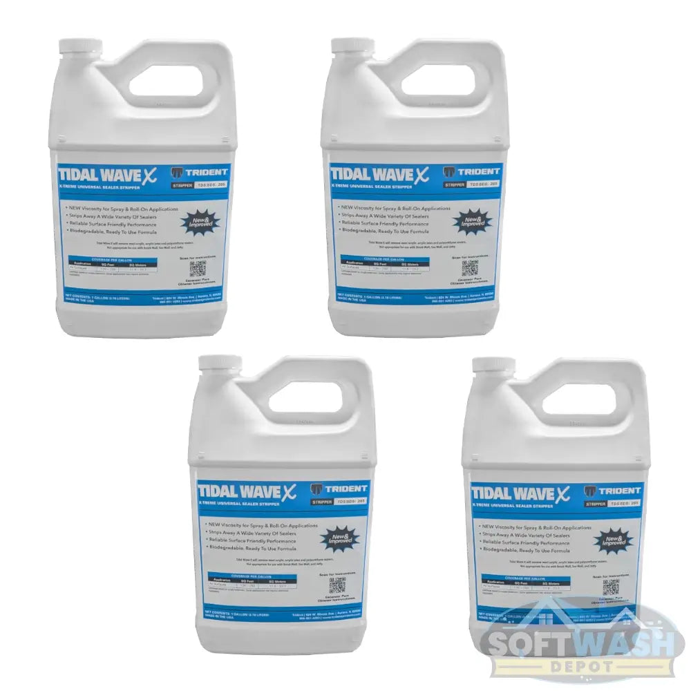 Trident Tidal Wave X Hybrid Sealer Remover for concrete and pavers – sprayable gel formula that removes acrylic and polyurethane sealers. - Soft Wash Depot