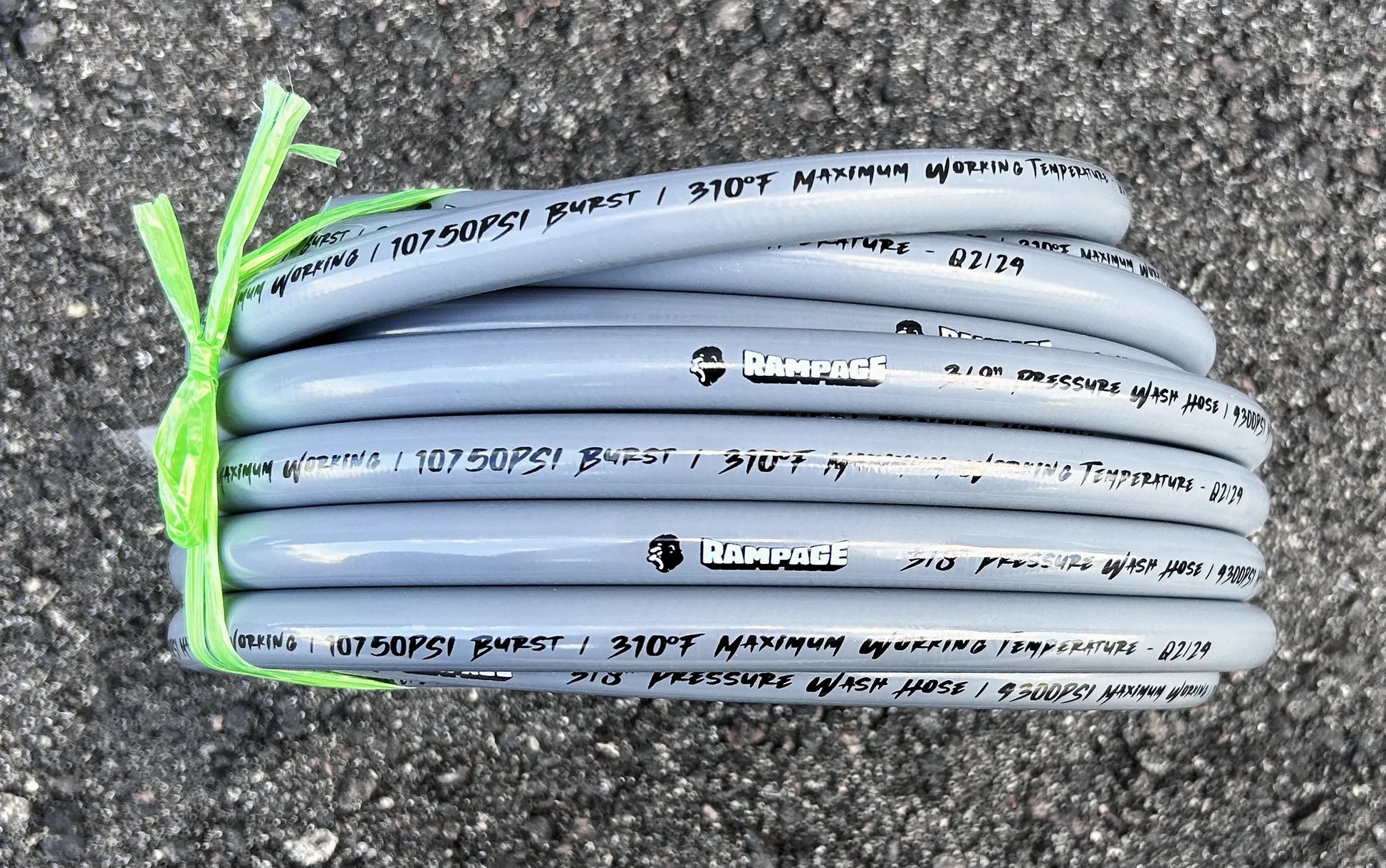 Rampage 🦍 Smooth Gray 3/8" Single Wire 4300 PSI Pressure Wash Hose