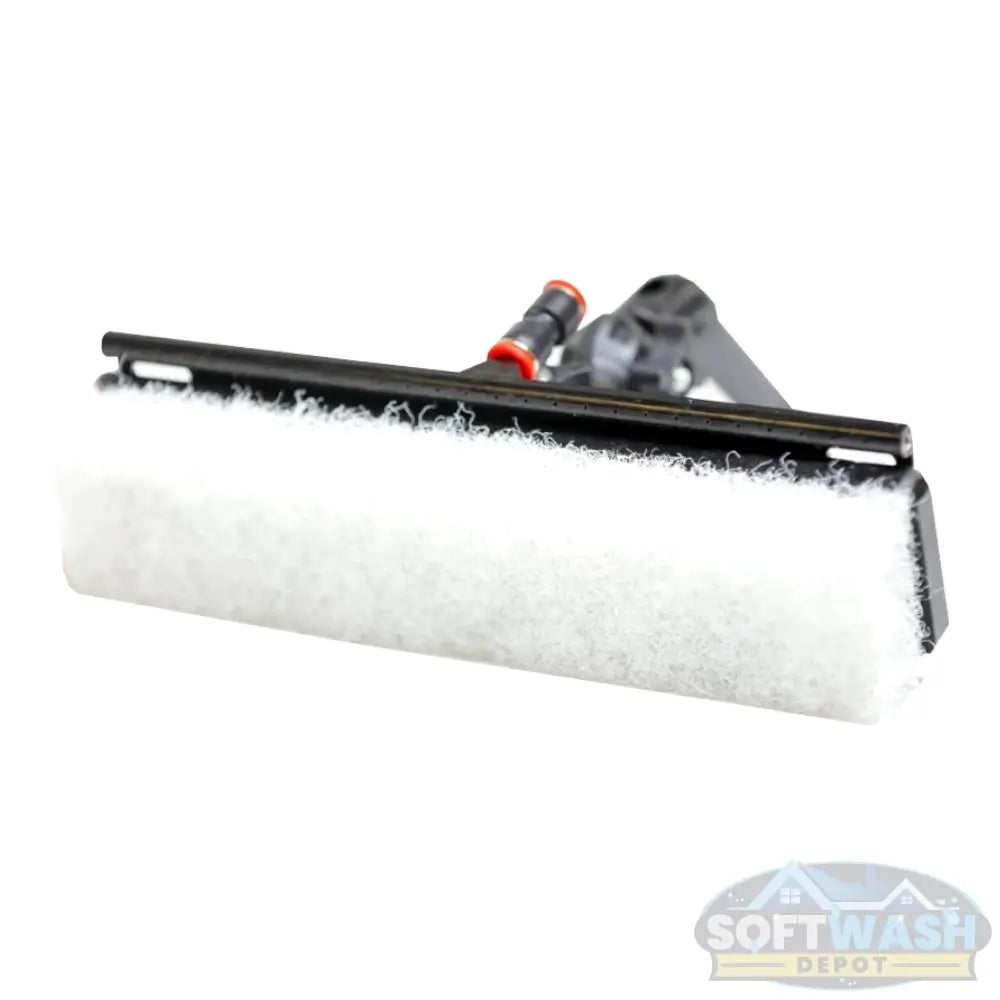 Tucker Alpha Scrubber water fed window cleaning brush with polyester pad and rinse bar. - Soft Wash Depot