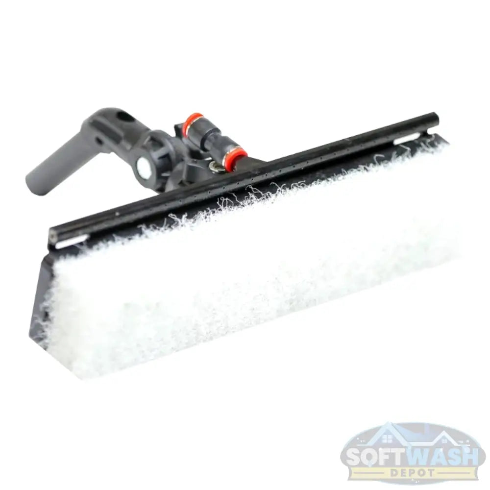 Tucker Alpha Scrubber water fed window cleaning brush with polyester pad and rinse bar. - Soft Wash Depot