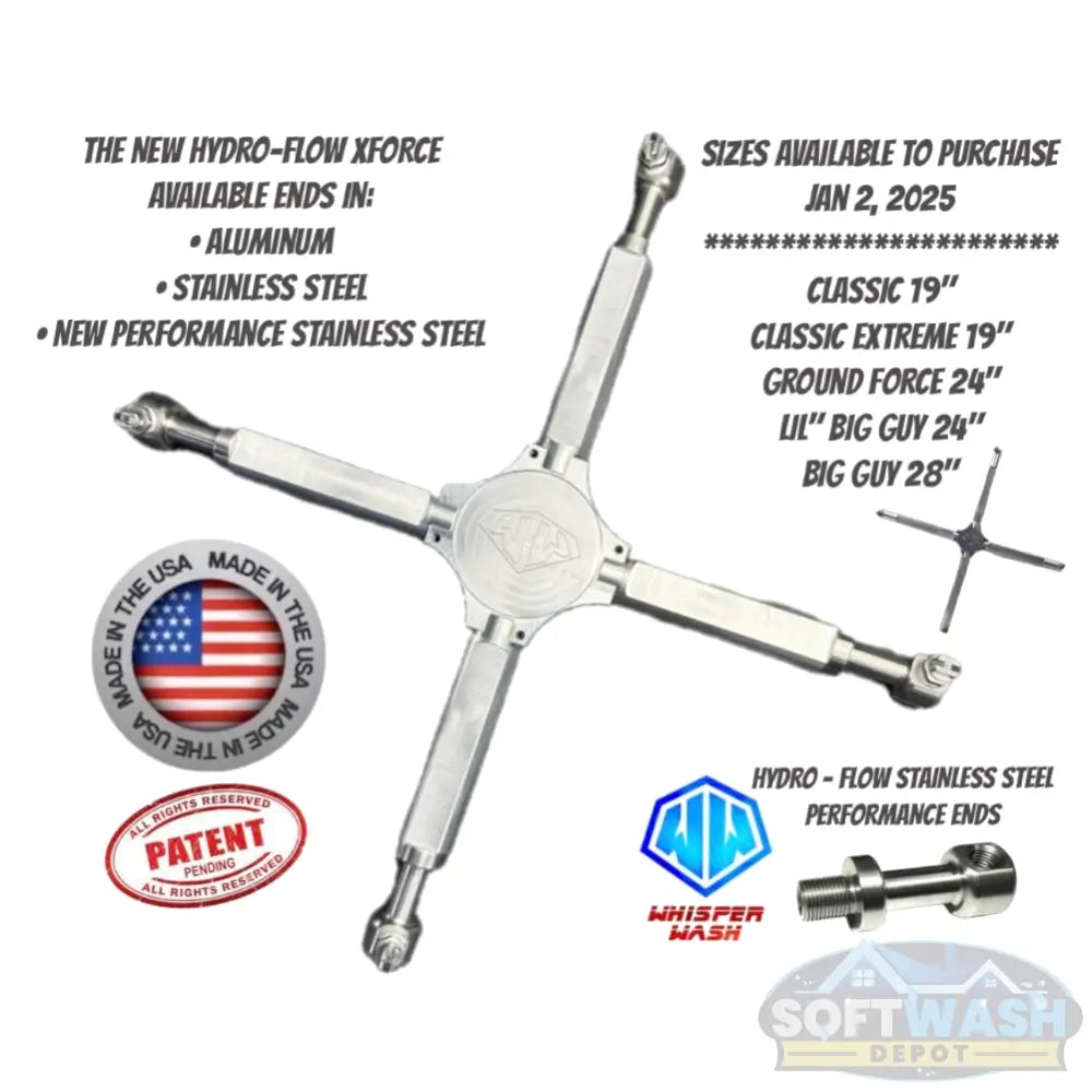 Whisper Wash XForce Stainless Steel Performance 4 Tip Surface Cleaner Bar