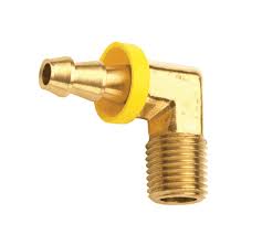 3/8" Push Lock Barb x 3/8" MNPT Brass Elbow