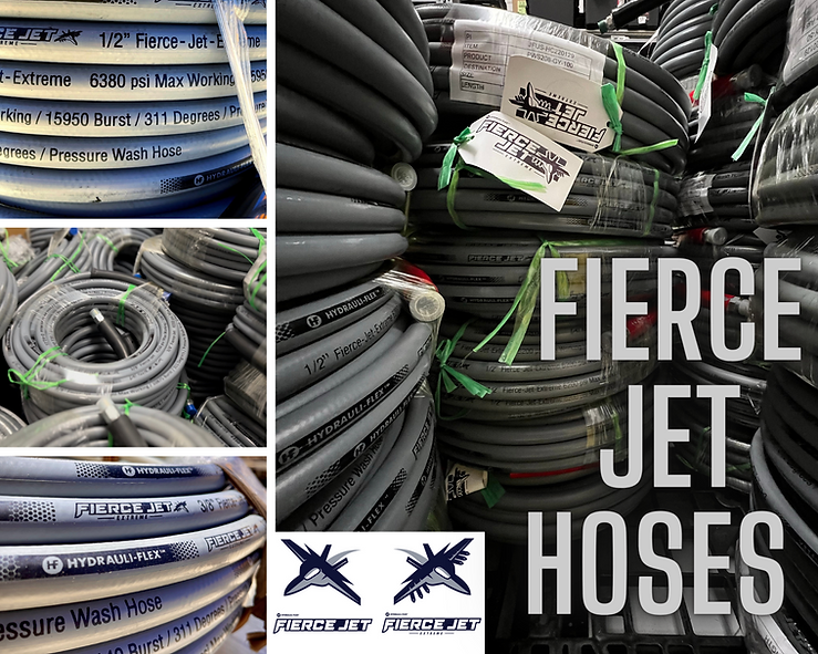 Fierce Jet 50ft 4250PSI 3/8" Pressure Wash Hose Single Wire