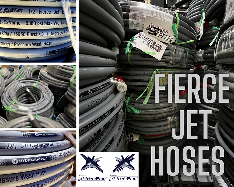 Fierce Jet 50' Double Wire 7250PSI 3/8" Hose Rated Up To 311 Degrees