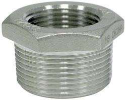 304 Stainless Steel Bushing | 3/8" MPT x 1/4" FPT | 150 PSI