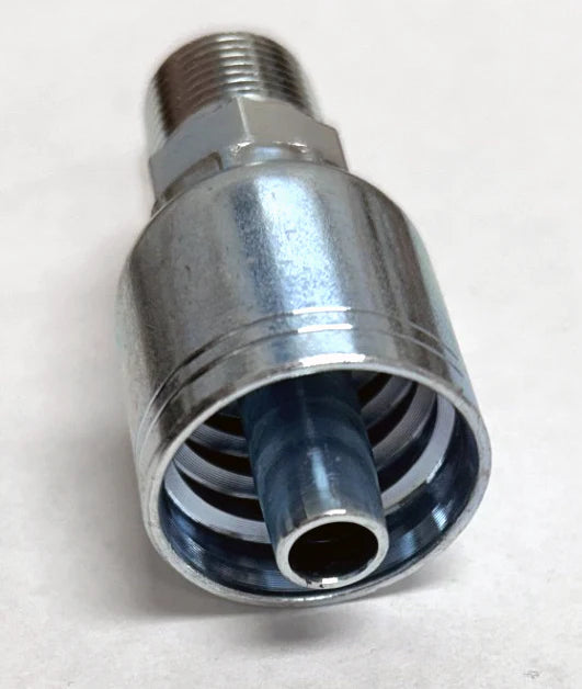 3/8" Hose x 3/8" MPT Solid Crimp Fitting