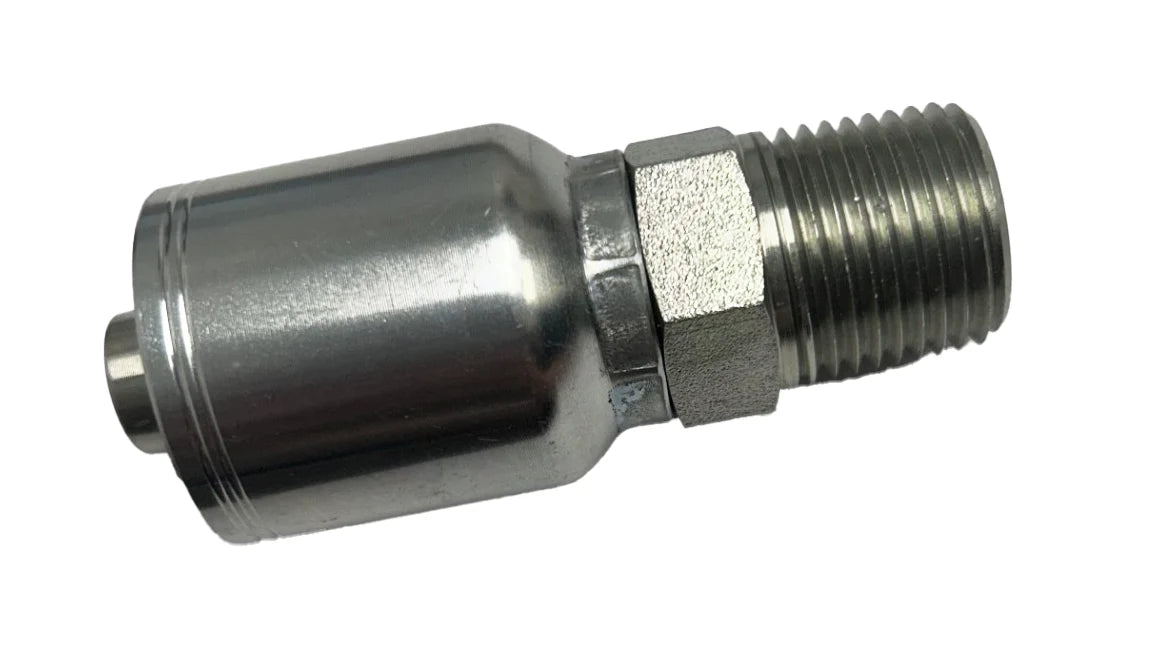 1/2" Hose x 1/2" MPT Solid Crimp Fitting – Heavy-Duty Connection for Soft Wash & Pressure Systems