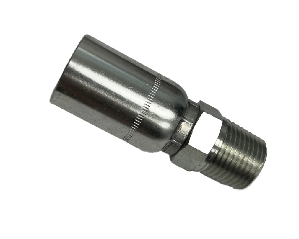 1/2" Hose x 1/2" MPT Rigid Crimp Fitting – NPTF Thread